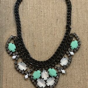 Elegant gunmetal + turquoise Necklace